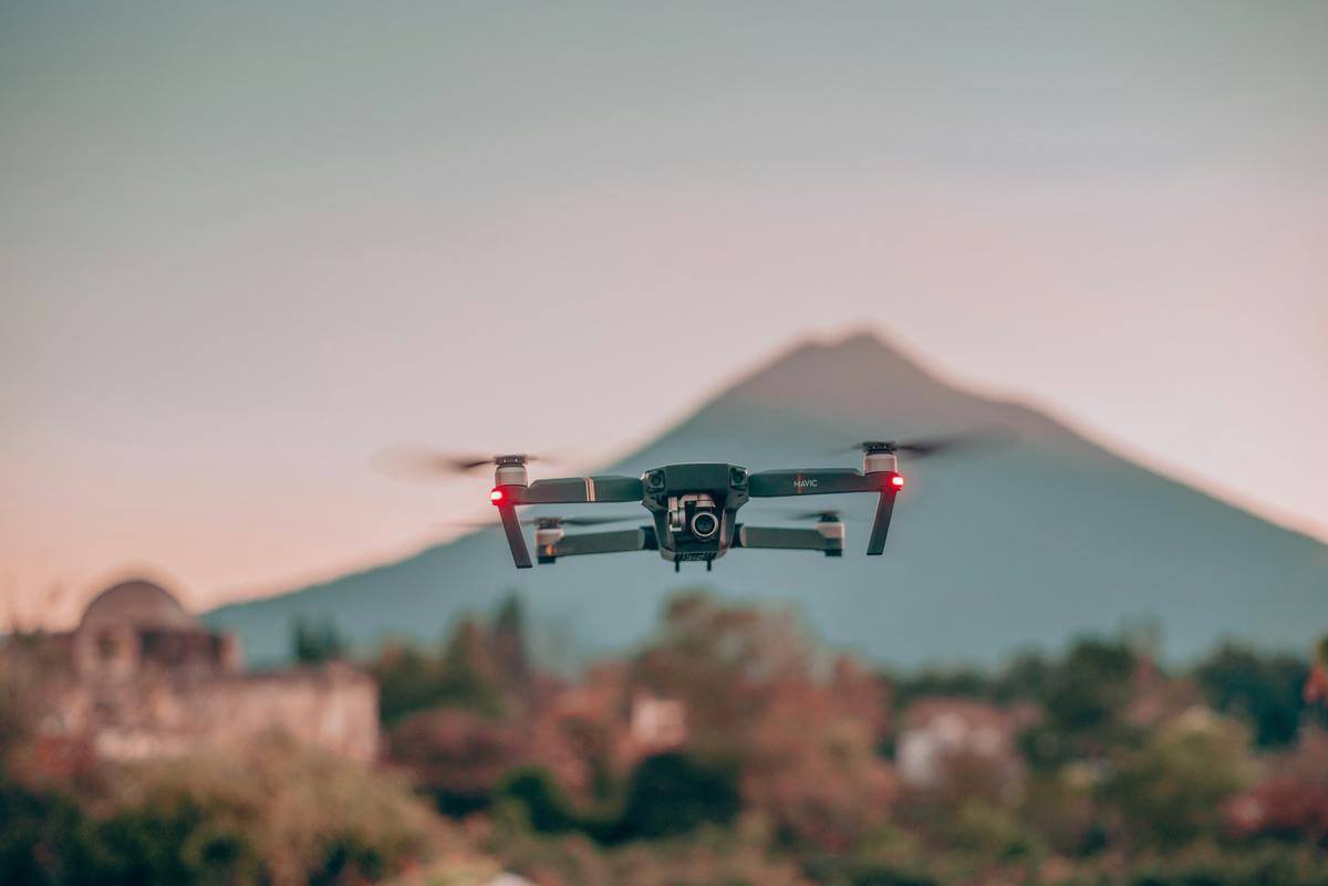 Image showing drones hovering over a wildlife reserve, providing surveillance.